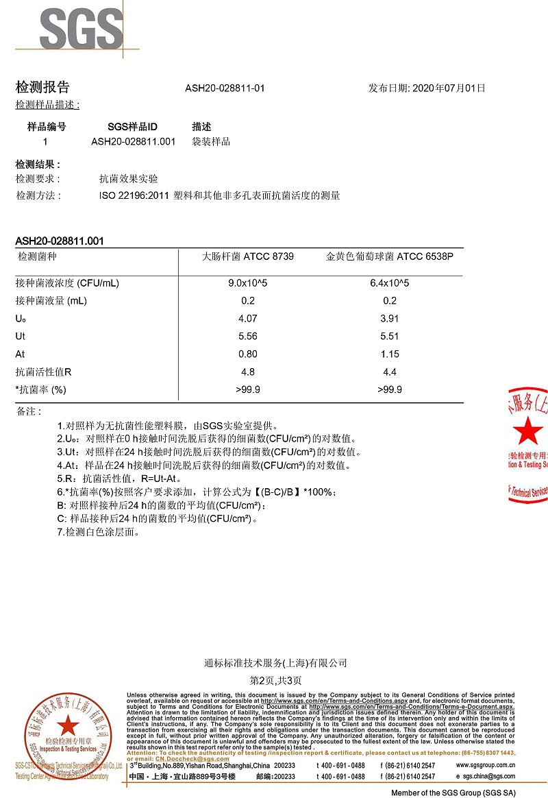 桌面板抗菌检测报告-2